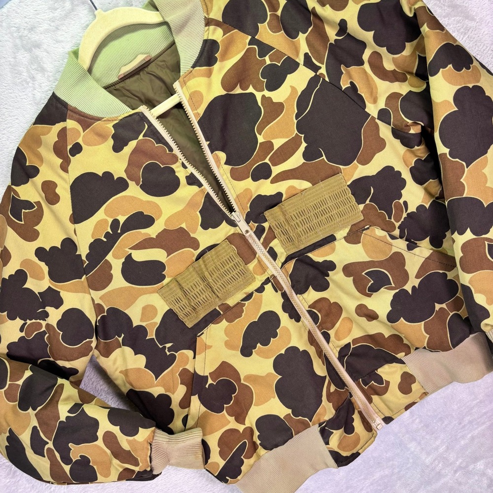 Vtg Fieldline Mens Bomber Jacket Medium Camo Reversible Thinsulate Made in USA